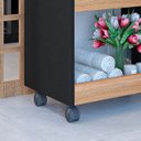 Ver imagem 6 de Carrinho Multiuso Gourmet Buffet com Rodinhas Bar Aparador Organizador com 3 Prateleiras