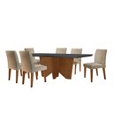 Ver imagem 2 de Sala de Jantar Mesa Evora 180 Mdf Canto Reto com 6 Cadeiras Grecia Rufato