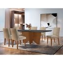 Ver imagem 1 de Sala de Jantar Mesa Evora 180 Mdf Canto Reto com 6 Cadeiras Grecia Rufato