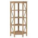 Ver imagem 1 de Estante de Canto em Madeira Maciça com 4 Nichos Marrom Antique