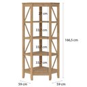 Ver imagem 5 de Estante de Canto em Madeira Maciça com 4 Nichos Marrom Antique