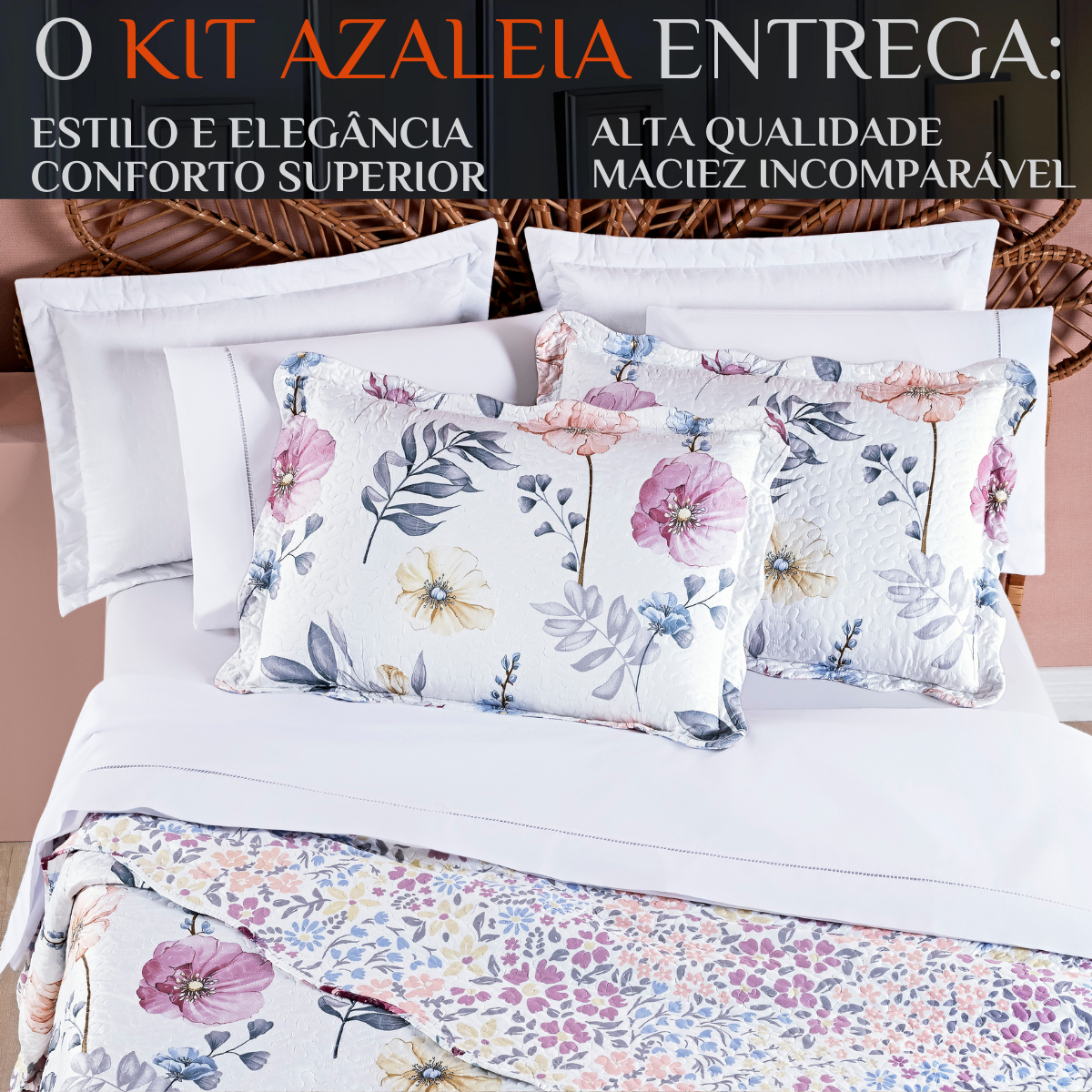 Cobre Leito King Size Azaleia 200 Fios Estampada Super Macio Valley:lilas - 3