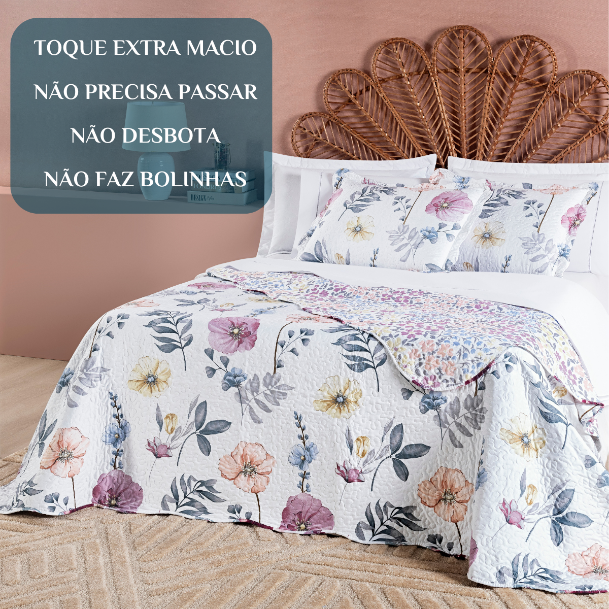 Cobre Leito King Size Azaleia 200 Fios Estampada Super Macio Valley:lilas - 6