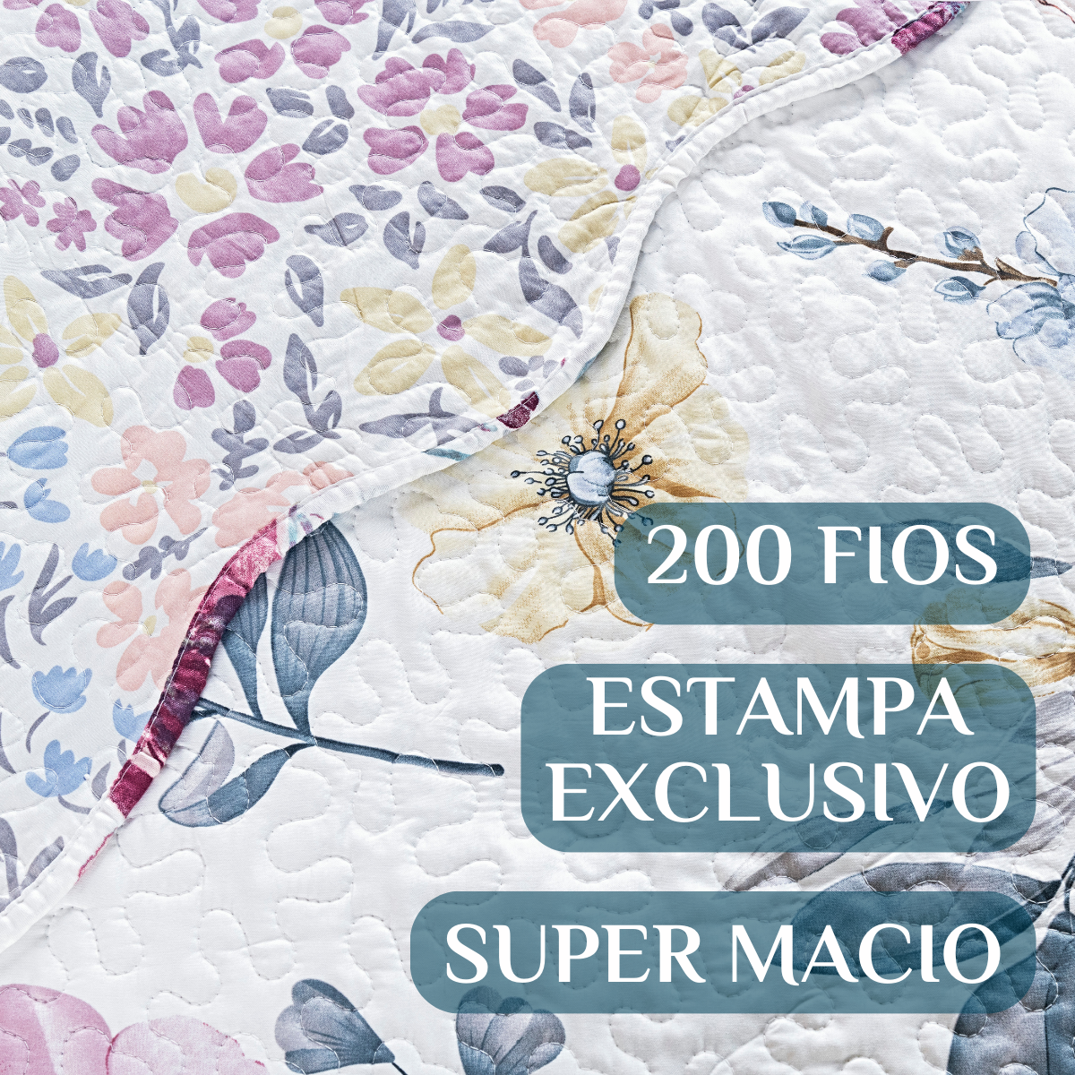 Cobre Leito King Size Azaleia 200 Fios Estampada Super Macio Valley:lilas - 4