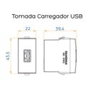 Ver imagem 2 de Tomada Sleek Usb 1A Bivolt P/Moveis C/Placa Margirius Preto