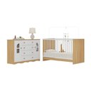 Ver imagem 2 de Berço 3 em 1 para Colchão 130x60cm com Cômoda 2 Portas 4 Gavetas Liz Multimóveis Mp4765