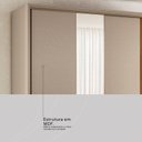 Ver mais imagens de Guarda-Roupa Casal com Espelho 100% MDF 2 Portas de Correr Ripado Bourbon Nogueira Touch/Nude Prime