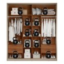 Ver imagem 4 de Guarda-Roupa Casal 2 Portas com Espelho Bourbon Marrom/Nogueira/Nude Prime Tx