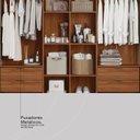 Ver imagem 7 de Guarda-Roupa Casal com Espelho 100% MDF 2 Portas de Correr Ripado Bourbon Nogueira Touch/Nude Prime