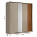 Ver imagem 3 de Guarda-Roupa Casal com Espelho 100% MDF 2 Portas de Correr Ripado Bourbon Nogueira Touch/Nude Prime