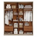 Ver imagem 4 de Guarda-Roupa Casal com Espelho 100% MDF 2 Portas de Correr Ripado Bourbon Nogueira Touch/Nude Prime