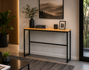 Ver imagem 1 de Mesa Alta Estilo Industrial Reforcada Tampo Madeira Maciça
