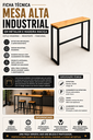 Ver imagem 7 de Mesa Alta Estilo Industrial Reforcada Tampo Madeira Maciça