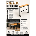 Ver imagem 7 de Mesa Alta Estilo Industrial Reforcada Tampo Madeira Maciça