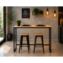 Ver imagem 2 de Mesa Alta Estilo Industrial Reforcada Tampo Madeira Maciça