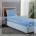 Ver imagem 2 de Conjunto Lençol Cama Solteiro 2 Peças 400 Fios com Elástico e Fronha Toque Macio:azul Piscina