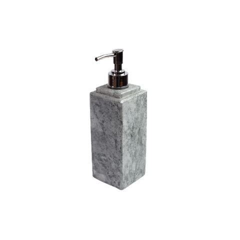 Porta Sabonete Líquido Dispenser em Pedra Sabão Prata 22x7cm