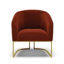 Ver imagem 3 de Poltrona Stella Bouclê Terra Base Metálica Industrial Dourado - D'Rossi