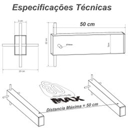 Mf Multiforma - 3 Suportes Pia Chumbar Bancada Mesa 50 Cm Preto - 2