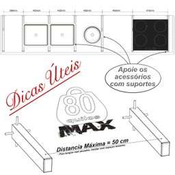 Mf Multiforma - 3 Suportes Pia Chumbar Bancada Mesa 50 Cm Preto - 7