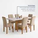 Ver mais imagens de Conjunto de Mesa de Jantar 6 Lugares Carol em MDF 160x80cm Cinamomo e Off White