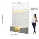 Ver imagem 4 de Rack com Painel para TV até 75 Polegadas 2 Portas com LED com Pés Ferro 180cm Splendore Yescasa