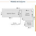Ver imagem 3 de Cozinha Modulada 8 Peças 3 Aéreos 3 Balcões Adega e Toalheiro Arizona CabeCasa MadeiraOriginals Verde/Menta/Branco