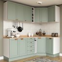 Ver imagem 1 de Cozinha Modulada 8 Peças 3 Aéreos 3 Balcões Adega e Toalheiro Arizona CabeCasa MadeiraOriginals Verde/Menta/Branco