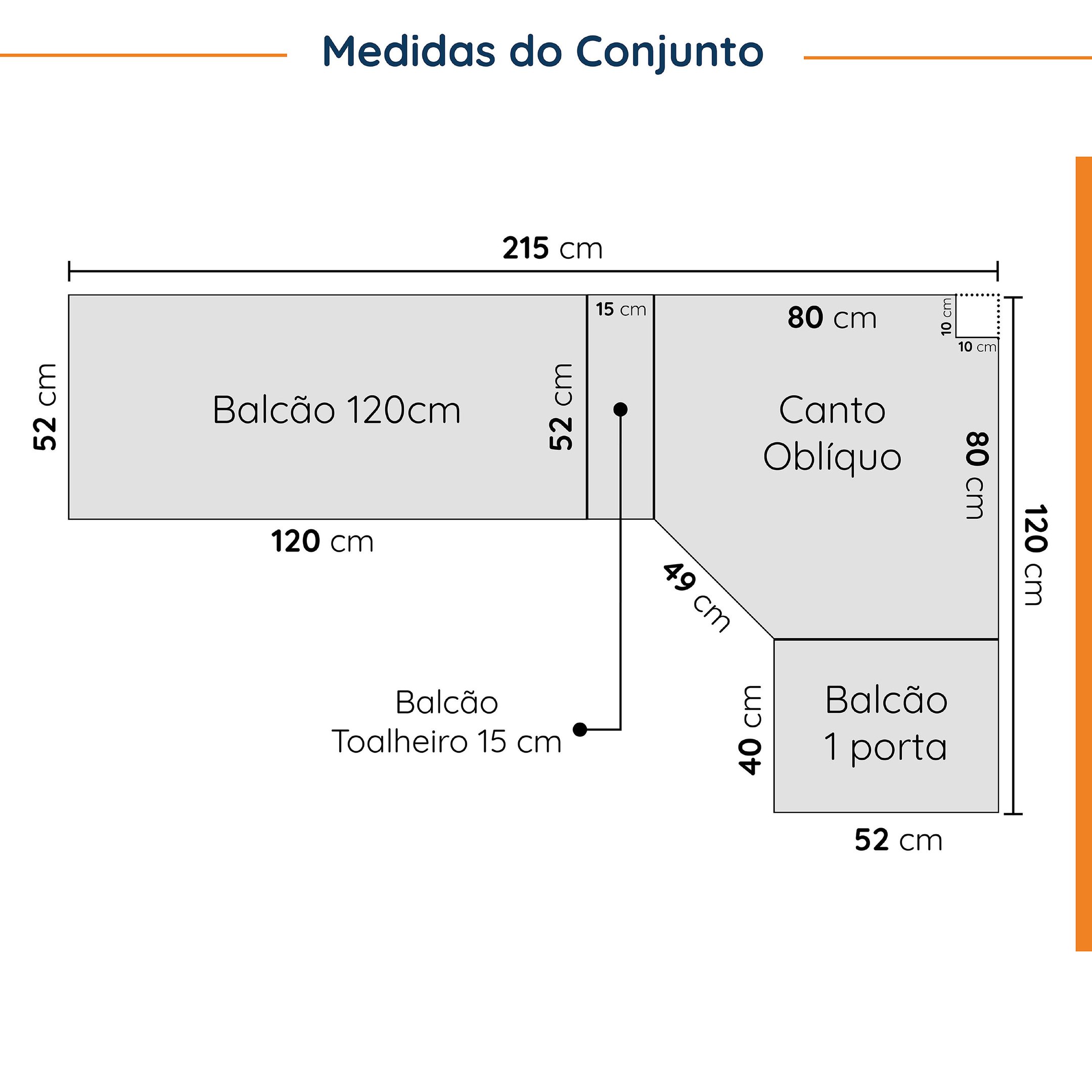 Cozinha Modulada 8 Peças 3 Aéreos 3 Balcões Adega e Toalheiro Arizona CabeCasa MadeiraMadeira - 3