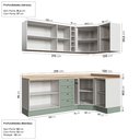 Ver imagem 4 de Cozinha Modulada 8 Peças 3 Aéreos 3 Balcões Adega e Toalheiro Arizona CabeCasa MadeiraOriginals Verde/Menta/Branco