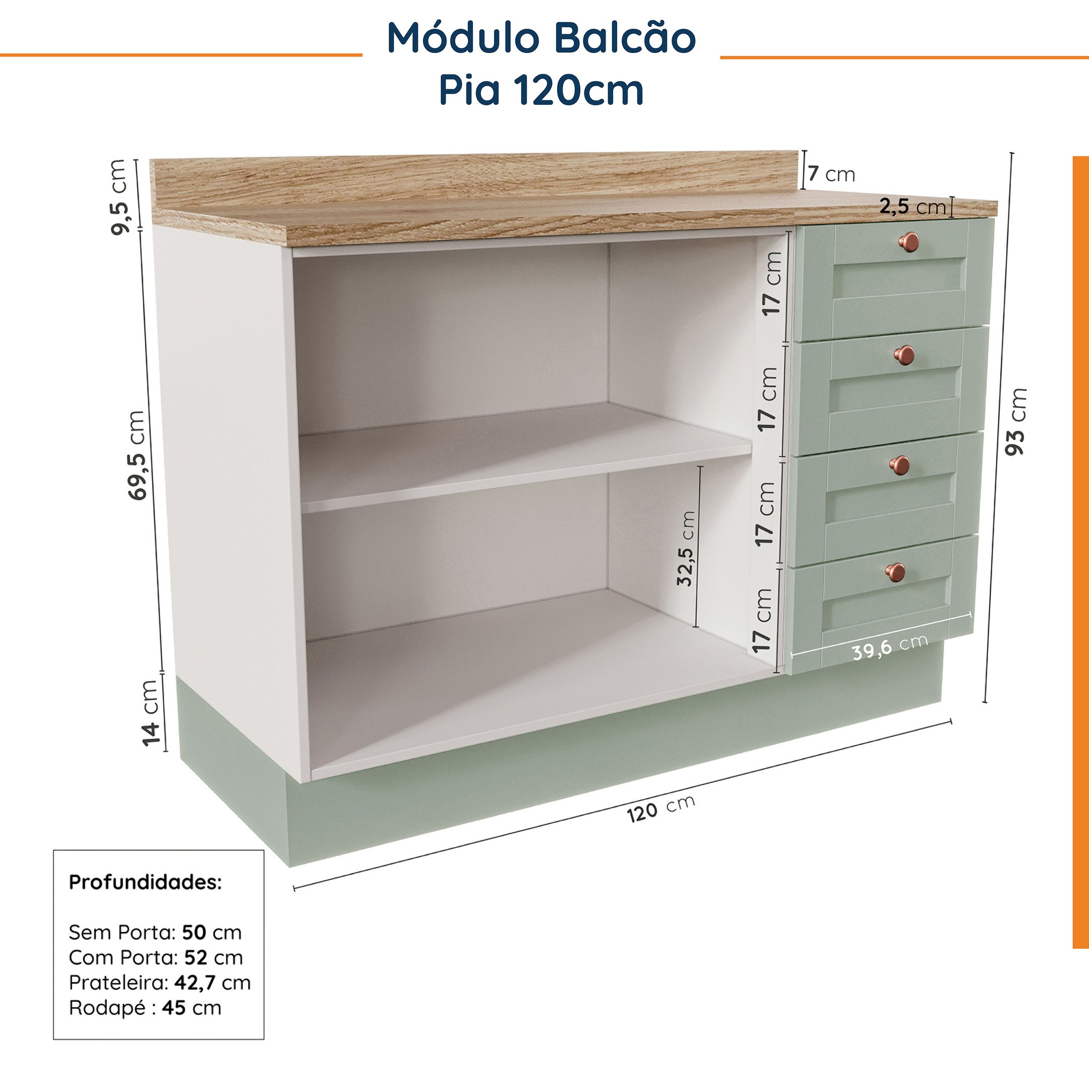 Cozinha Modulada 8 Peças 3 Aéreos 3 Balcões Adega e Toalheiro Arizona CabeCasa MadeiraMadeira - 19