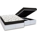 Ver imagem 1 de Cama Box Baú Queen: Colchão Espuma Ortobom D45 Light Saúde OrtoPillow + Base CRC Courano White(158x1