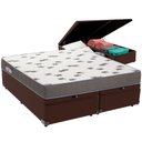 Ver imagem 1 de Cama Box Baú Marrom e Colchão Light Espuma D33 Queen Ortobom