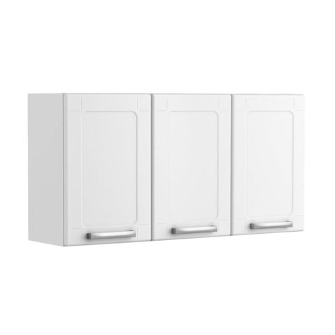 Armário Aéreo Alto de Aço 3 Portas Branco Múltipla Bertolini