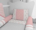 Ver imagem 2 de Kit Berço Enxoval de Bebê Floral Jardim Rosa Menina