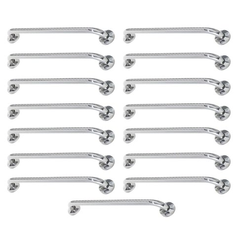 Alça de Apoio Barra 80cm Inox Kit 15 Unidades Idoso Cadeirante Deficiente Acessibilidade Banheiro Bo