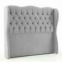 Ver imagem 1 de Cabeceira Cama Box Queen Size Alora 160cm Estofada Capitonê Moderna Linho Cinza - Desk Design