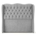 Ver imagem 3 de Cabeceira Cama Box Queen Size Alora 160cm Estofada Capitonê Moderna Linho Cinza - Desk Design