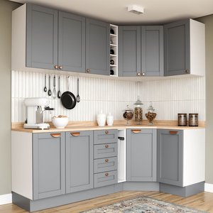 Cozinha Modulada 8 Peças 3 Aéreos 3 Balcões Adega e Toalheiro Arizona CabeCasa MadeiraOriginals