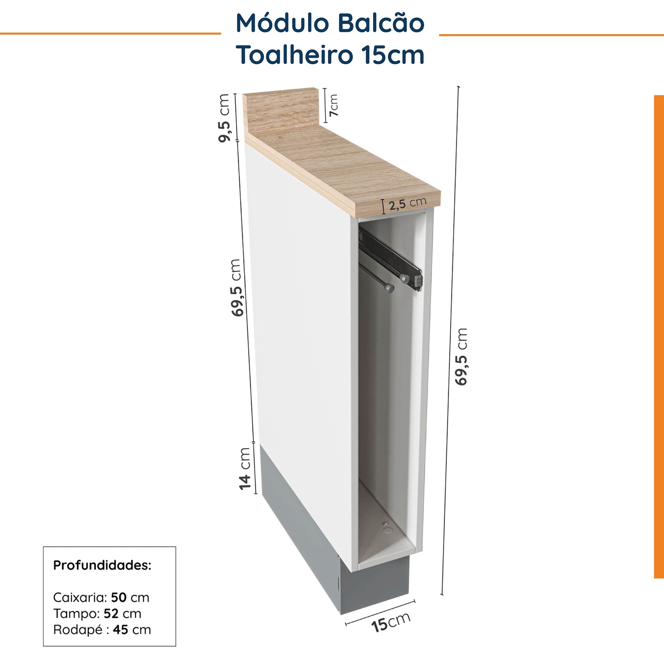 Cozinha Modulada 8 Peças 3 Aéreos 3 Balcões Adega e Toalheiro Arizona CabeCasa MadeiraMadeira - 16