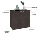 Ver imagem 3 de Armário Baixo com 02 Portas 75x80x42cm Wlab80 Terracota Branco