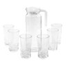 Jarra de Vidro com 6 Copos Tampa Água Suco 1800ml - 1