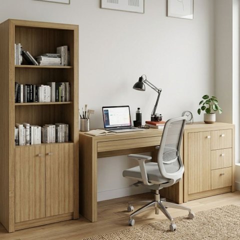 Combo Home Office Essencial Amêndoa