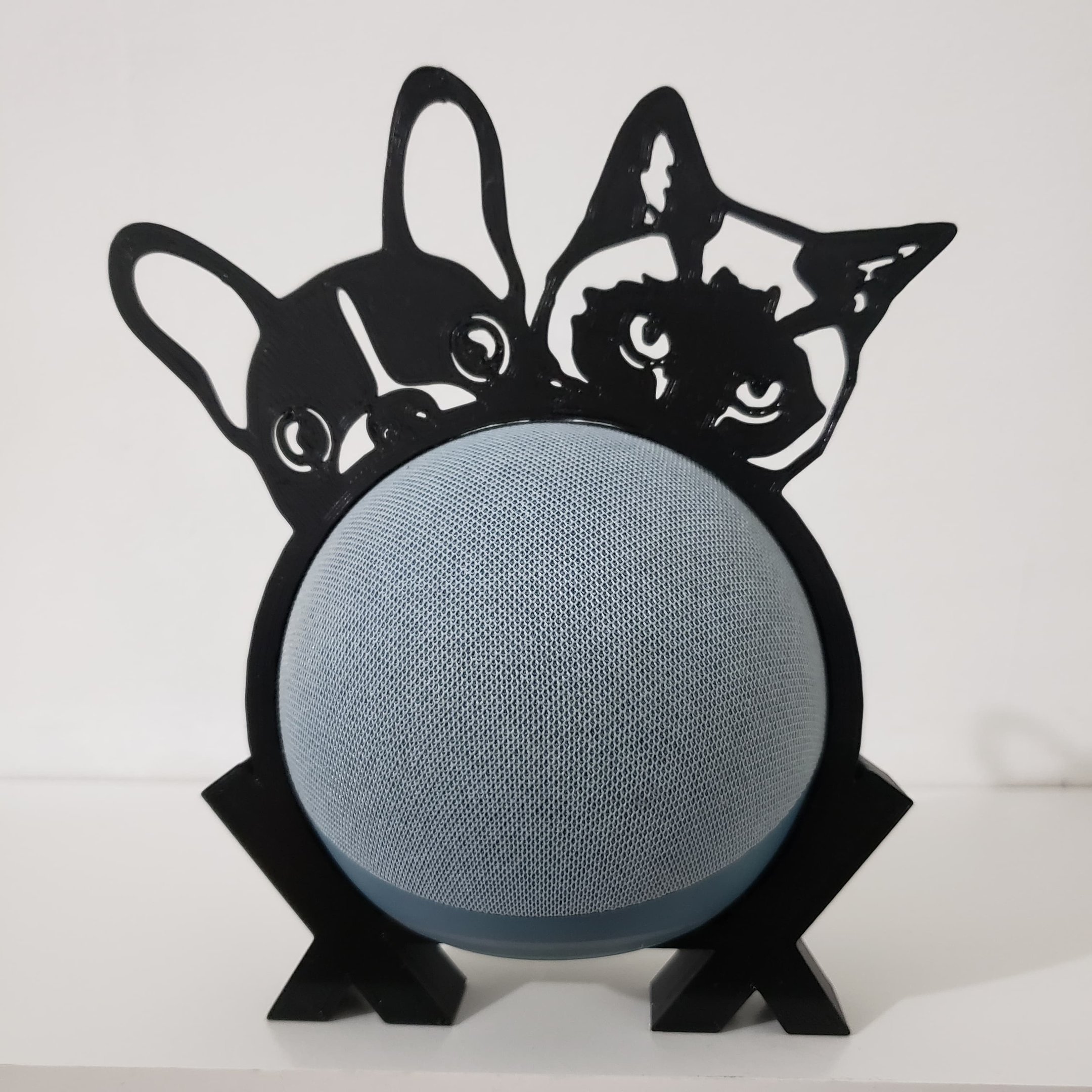 Suporte de Alexa para Echo Dot 4 e Dot 5 "bulldog e Gato" - 3