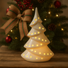 Árvore de Natal Porcelana Branca Led 17cm Decoração Natalina - 2