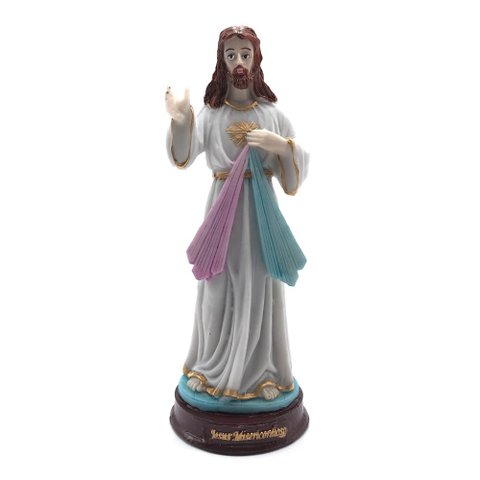 Imagem de Jesus Misericordioso Resina Maciça 20cm