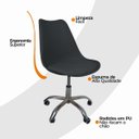 Ver imagem 6 de Cadeira Office Base Cromada Oficial com Rodízio Giratória Saarinen - Preto - 4