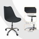 Ver mais imagens de Cadeira Office Base Cromada Oficial com Rodízio Giratória Saarinen - Preto - 4