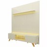 Rack com Painel para TV até 85 Polegadas 2 Portas com LED com Pés Madeira 240cm Splendore Yescasa - 14