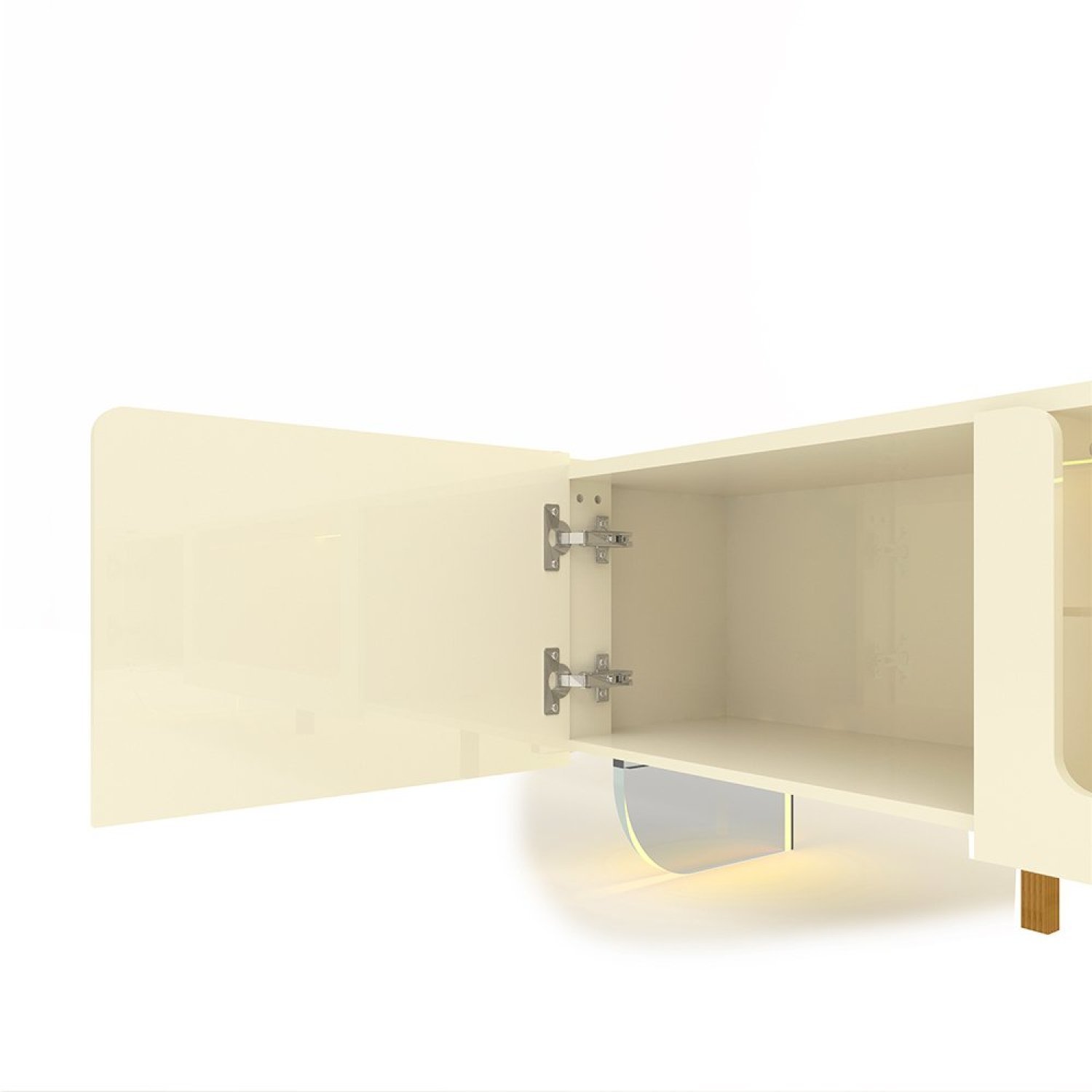 Rack com Painel para TV até 85 Polegadas 2 Portas com LED com Pés Vidro 240cm Splendore Yescasa - 12